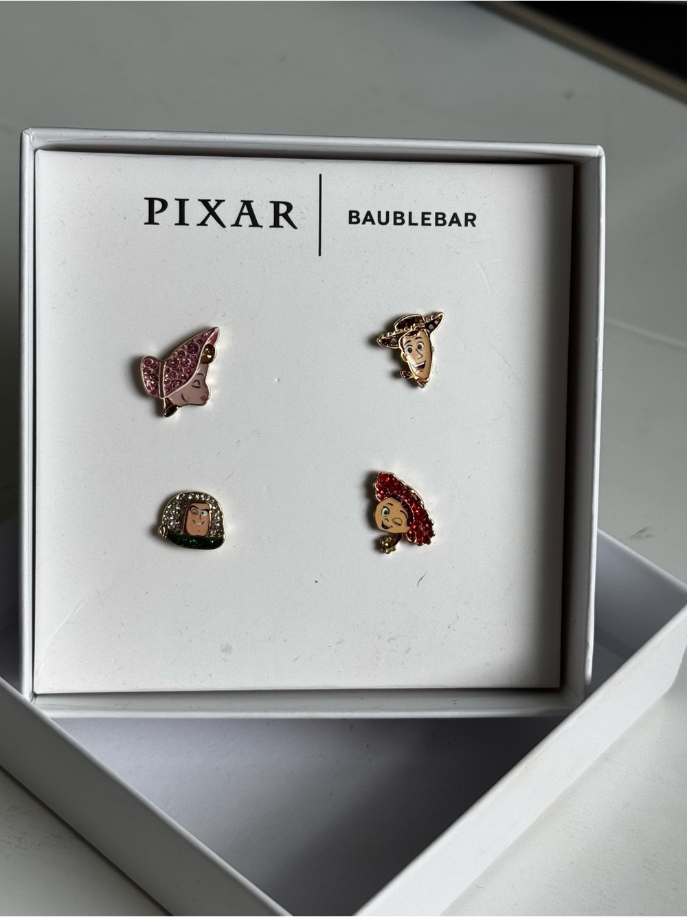 Disney x Baublebar Pixar Character Stud Earring Set - Pink, Red, Green, Gold